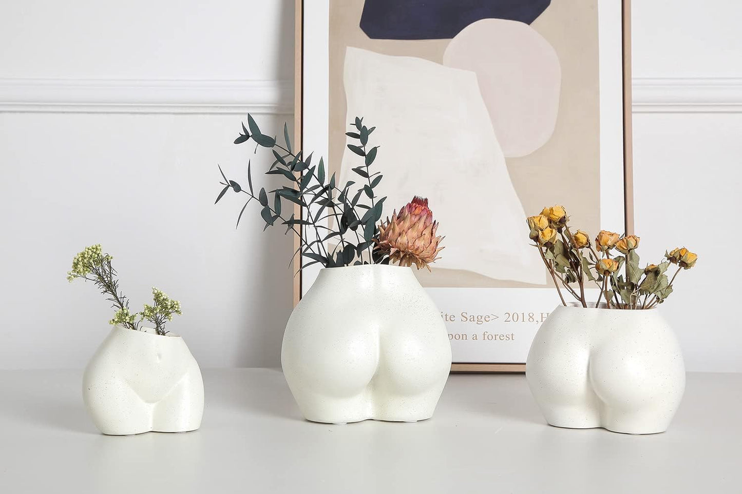 Female Body-Shaped Flower Planter with Drainage Holes - Resin Sculpture for Indoor/Outdoor Plants, Modern Boho Chic Design
