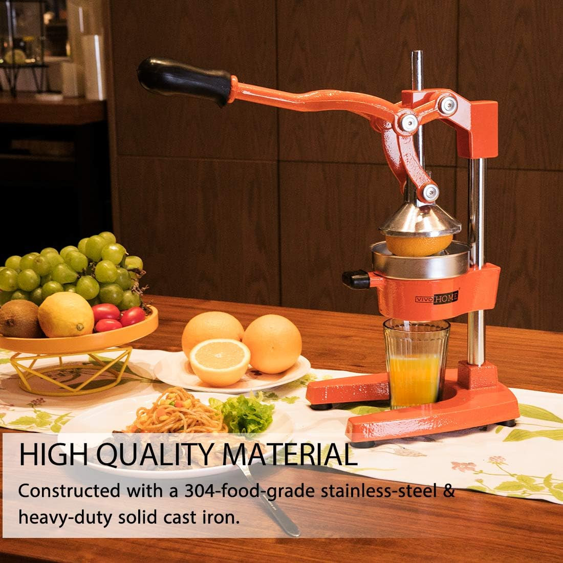 Professional Grade Manual Citrus Juicer - Heavy Duty Orange & Lemon Squeezer Machine