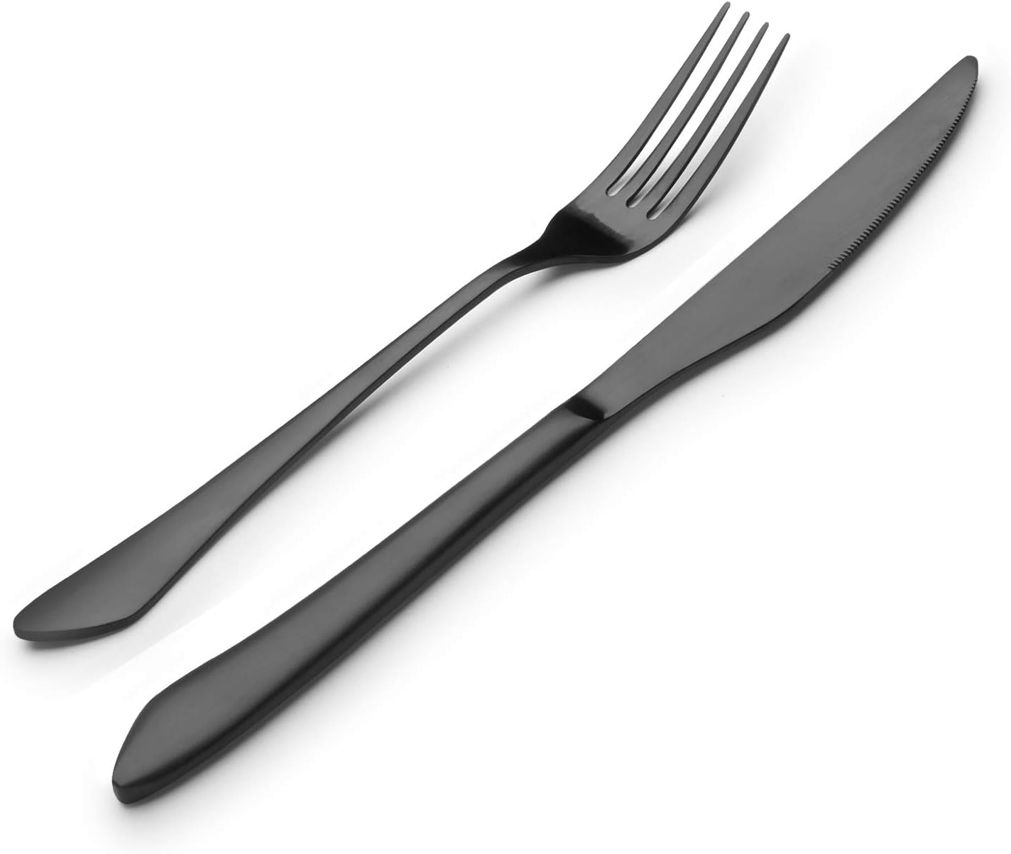 Stylish Matte Black Silverware Set - 20-Piece Stainless Steel Flatware for 4, Elegant Satin Finish, Dishwasher Safe for Home & Restaurant Use