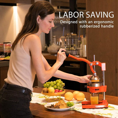 Professional Grade Manual Citrus Juicer - Heavy Duty Orange & Lemon Squeezer Machine