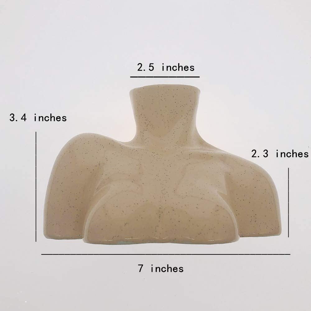 Elegant Female Form Ceramic Vase in Light Beige Tone - Unique Boho Décor for Home and Office