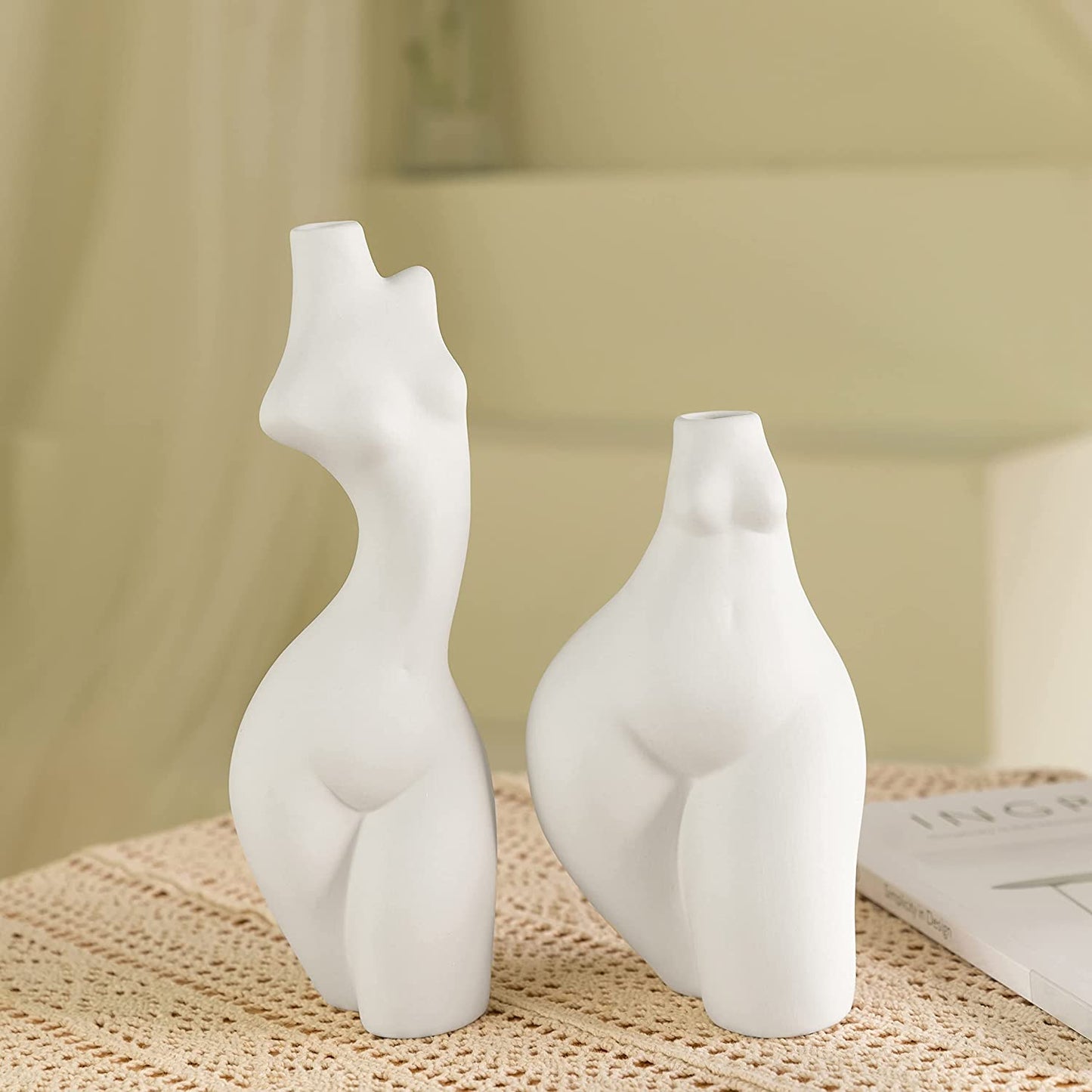 Elegant Female Form Body Vase - Boho Minimalist Decor for Unique Home Accents