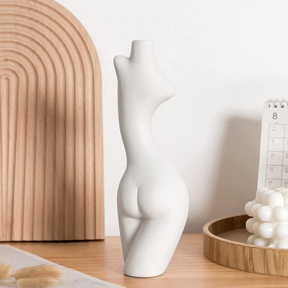 Elegant Female Form Body Vase - Boho Minimalist Decor for Unique Home Accents