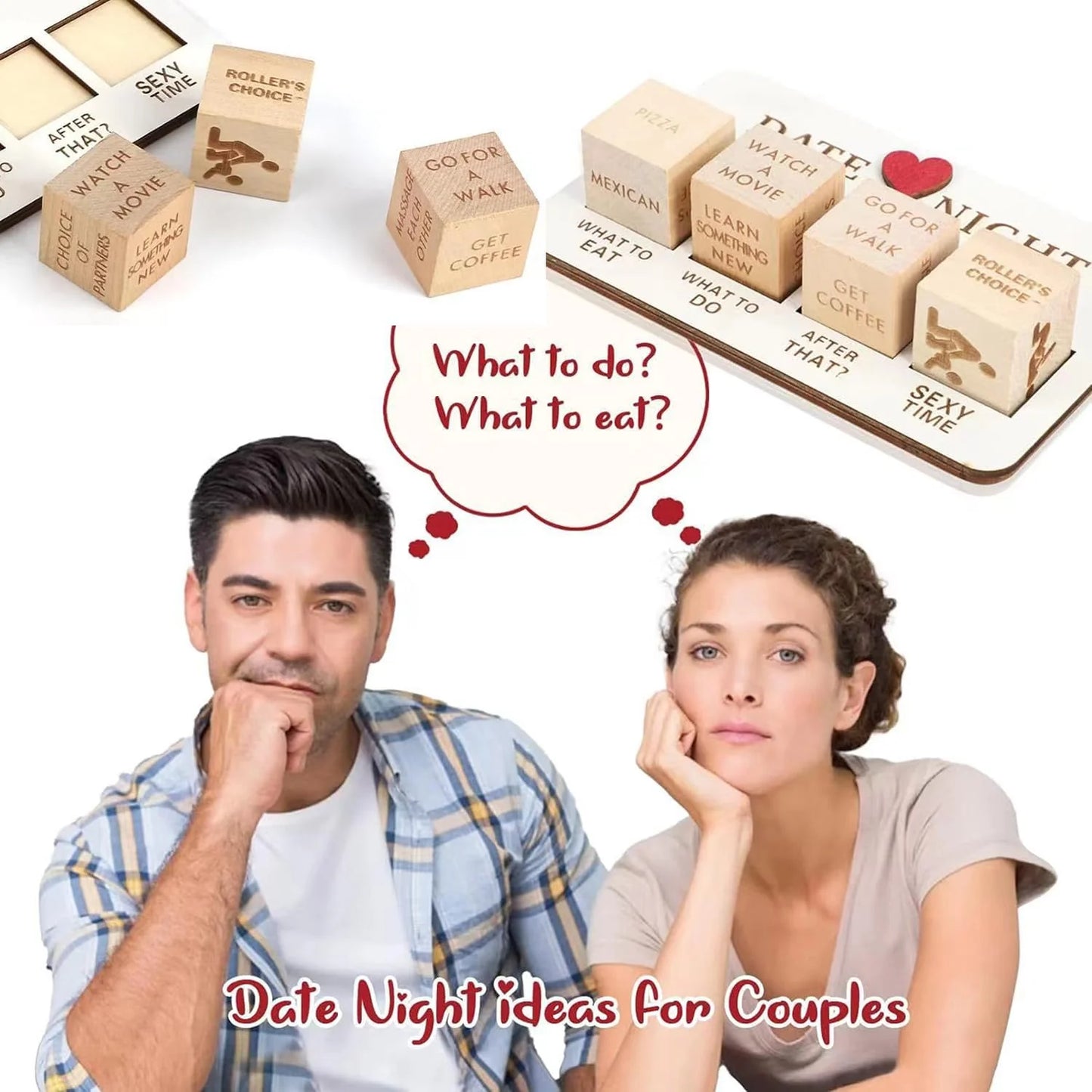 Date Night Dice: After Dark Edition - A Wooden Game for Couples' Entertainment