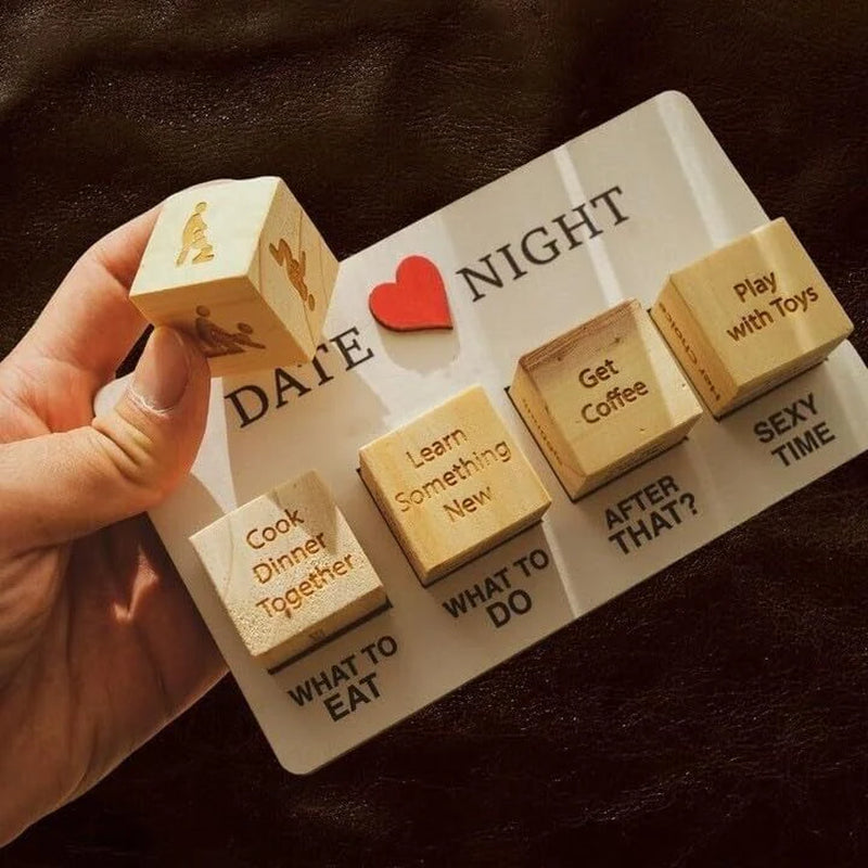Date Night Dice: After Dark Edition - A Wooden Game for Couples' Entertainment
